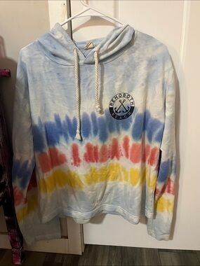 Lagaci Light Blue Tie-Dye Pullover Hoodie